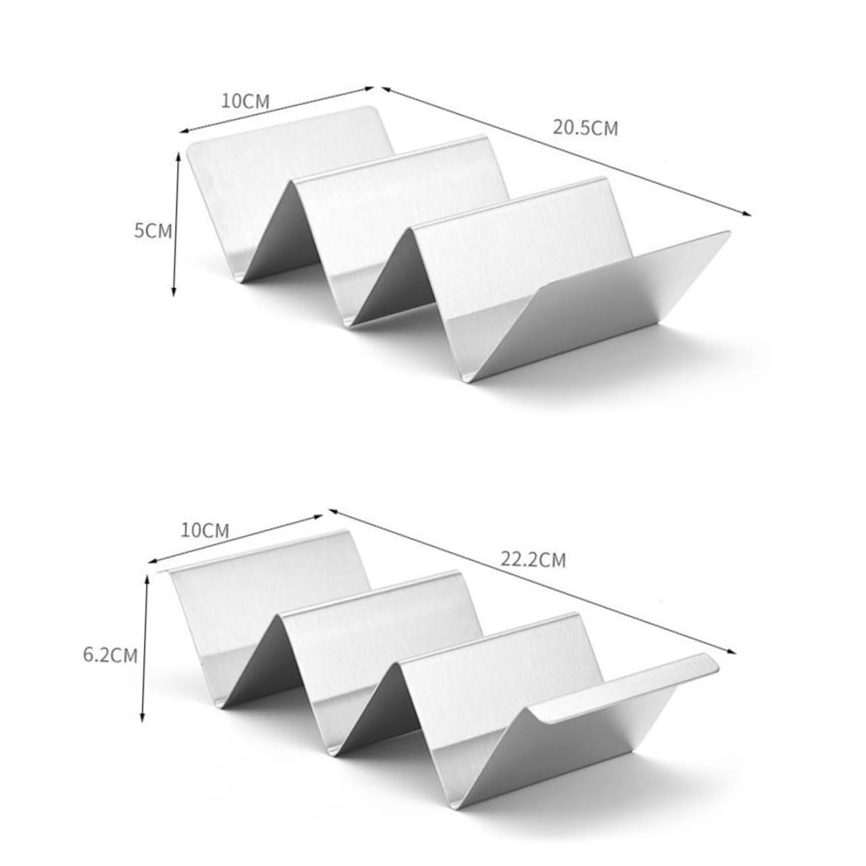 NAMOARLY 3pcs Stainless Steel Pancake Rack Crepes Serving Tray Taco Holder Plate Taco Stand Rack Tray Taco Truck Tray Street Taco Holders Taco Tray Display Shelves Taco Rack Silver