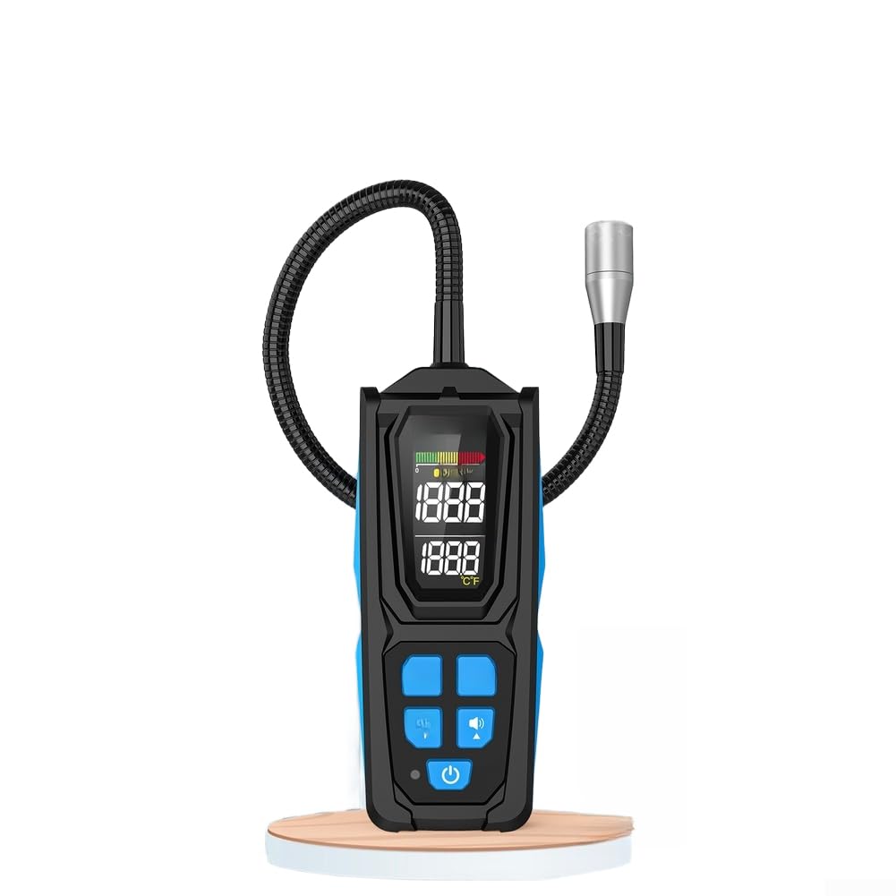 HD02 Digitales Lecksuchgerät für R22 R32 R134a mit dreifacher Alarm-Summer, Blinklicht und On-Screen-Benachrichtigung