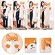 Langes Shiba Inu Plüschkissen, Corgi Plüschtiere Hund Stofftier Plüschkissen Spielzeug Umarmung Kissen für Kinder Geburtstag, Valentinstag, Weihnachten (Yellow, 130cm/51.18inch)