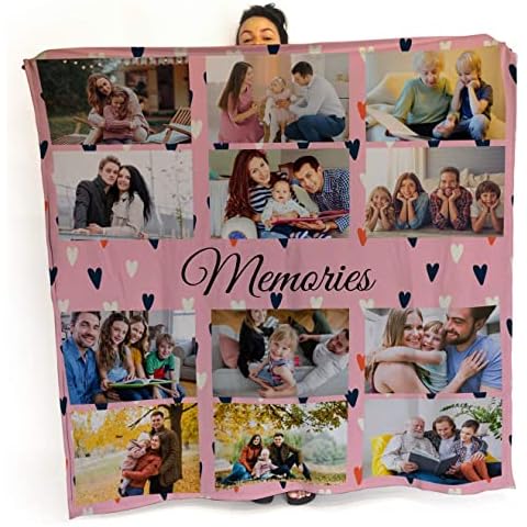 L&S PRINTS Personalised Photo Blanket with Collage Cover