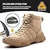 Bawalon Steel Toe Safety Boots Mens Womens Lightweight Breathable Work Trainers with Non-Slip Construction for Industrial Use Beige UK 9 EU 43 #1
