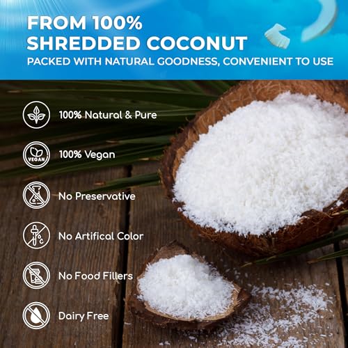 Image of Lavendium Shredded Coconut, Unsweetened Macaroon Cut, 32 oz | Unsweetened macaroon-cut coconut flakes for macaroons, cakes, cookies and granola; no additives or preservatives.