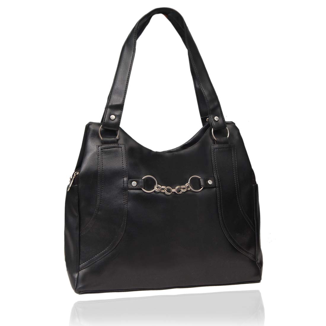 Borse Women's Day Gift Women's/Ladies & Girls Casual & Formal College, Office and Perosnal Use Black Leatherette Shoulder Bag | Chain Bag