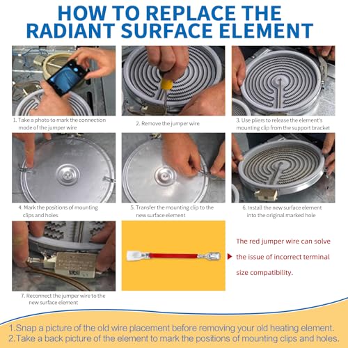 Image of Upgraded WB30T10155 12in Triple Radiant Surface Element Intended for GE Electric Stove, WB30T10155 Element Haliant 12 Trpl Replaces AP5791281 PS8754838, Fits for GE CES CEP PB9 PCB PS9 PSS JB8 Series.