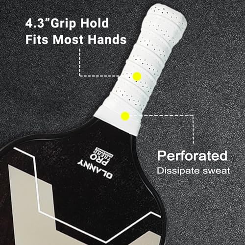 Image of OLANNY Graphite Pickleball Paddles Set- Premium Rackets Fiber Face & Polymer Honeycomb Core Pickleball Set Includes Pickleball Paddles + Pickleball Balls+ Replacement Soft Grip + 1 Bag
