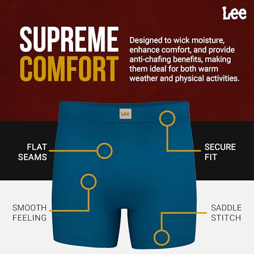 Lee Mens Boxer Briefs - Soft Cooling Mens Underwear, Moisture Wicking Breathable, Mutipack3