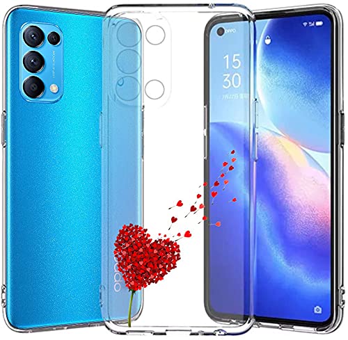 Young & Min Compatible per Cover Oppo Find X3 Lite, 3 Pack Sottile Morbido TPU Bumper Silicone Antiurto Protettiva Custodia per Oppo Find X3 Lite con Disegni Cuore