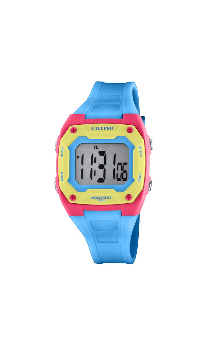 CALYPSO Unisex Digital Quarz Uhr mit Kunststoff Armband K5813/4, grau, Gurt