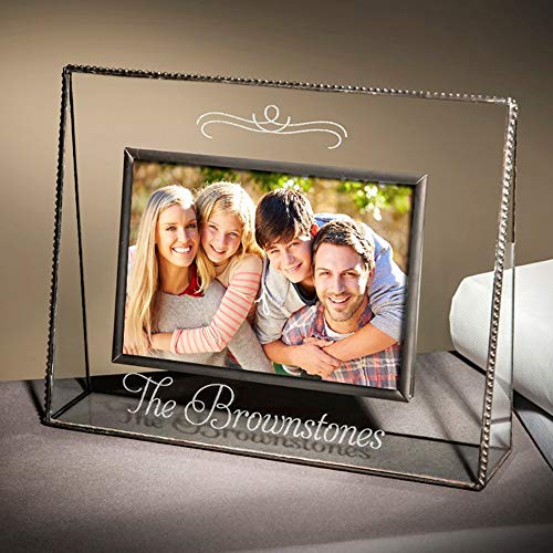 J Devlin Pic 319-46H Ep501 Personalized Family Picture Frame Engraved Clear Glass Tabletop 4 X 6 Horizontal Photo Frame Keepsake Gift #TOP4