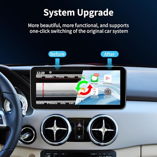 Pantalla táctil 12.3" Wireless CarPlay Android Auto para Mercedes Benz GLK miniatura 4
