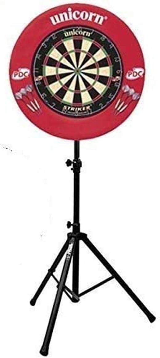 Unicorn Striker Dartboard with Darts, Surround and Gorilla Arrow Pro Dart Board Stand