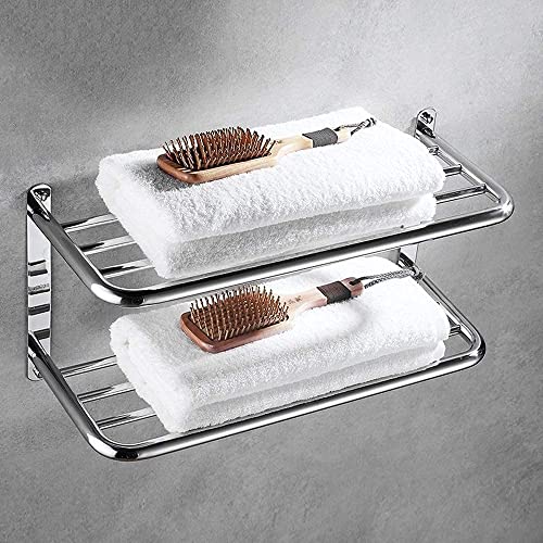 Rack en acier inoxydable de 47,5 cm avec étagère murale de bain - 5