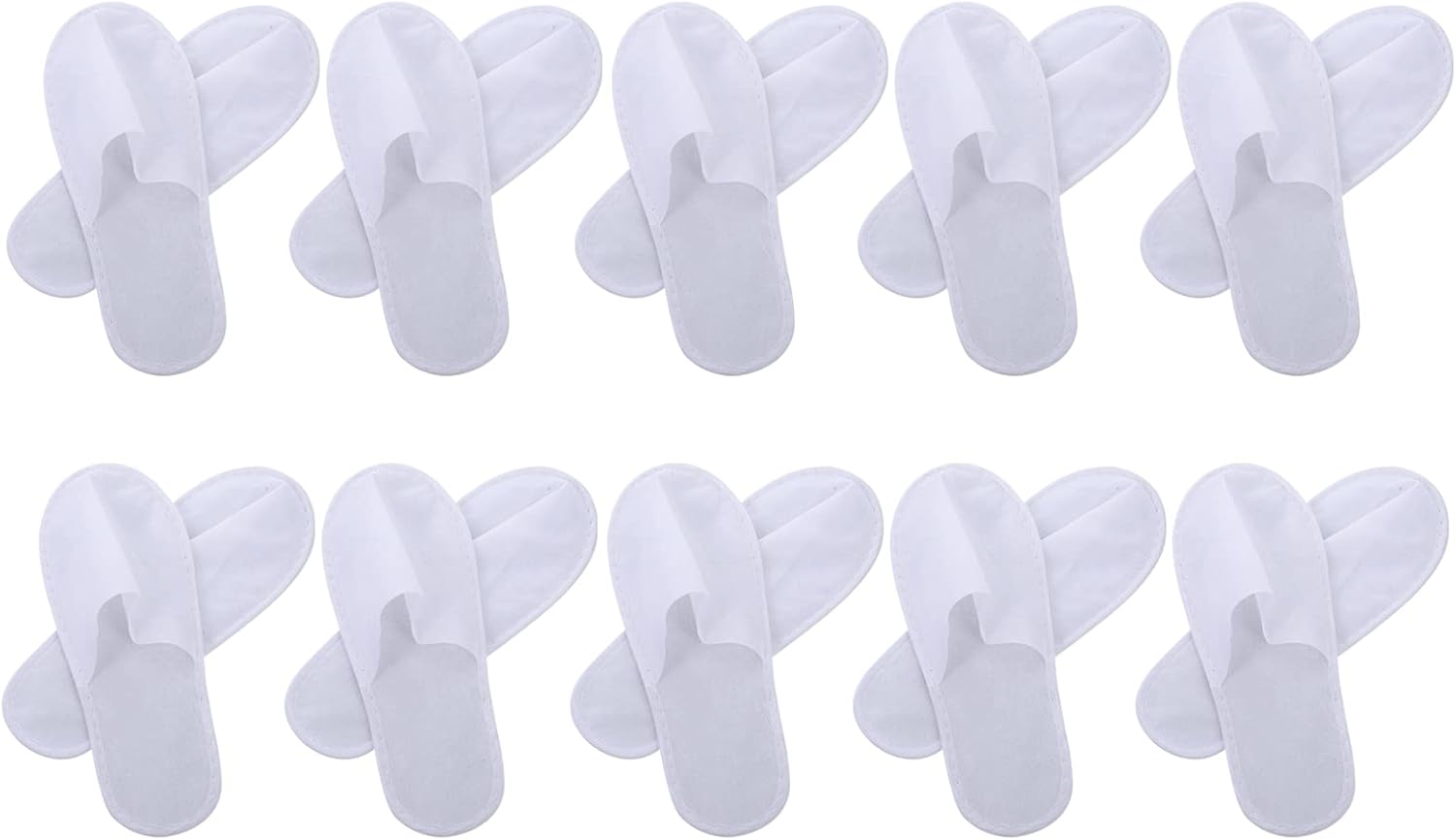 Beavorty 10 Pairs Disposable Slippers Spa Slippers Hotel Guest Shoes Portable for Travel One-off Convenient Hotel Accessories Guest Supple