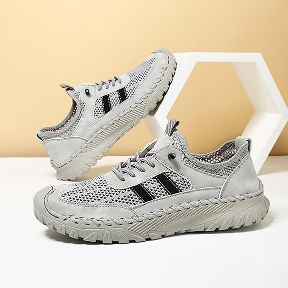 Zenfaze Orthopedic Shoes for Men,Solid Arch Support Breathable Hollow Mesh,Slip On Orthopedic Hiking Shoes2