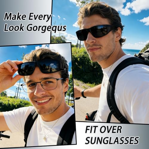 Image of HAOLOTA Night Vision Driving Over Glasses, Polarized Nighttime Glasses Men Women Anti Glare Yellow Tinted Lens