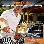 Misshappy Electric BBQ Grill Brush - 4000mAh Cordless BBQ Grill Cleaner - 800RPM Bristle Free Electric Grill Cleaner Rechargeable Safe for Outdoor Grill with Scraper/LED Light/LED Display (Brown)