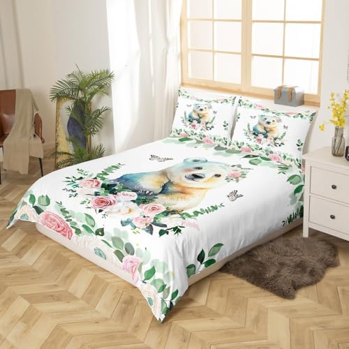 Housse de couette 240 x 260 cm rose microfibre avec taies d'oreiller - 3