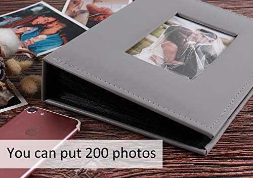 RECUTMS Fotoalbum, 15,2 x 10,2 cm, mit 200 schwarzen Seiten, PU-Leder, zum Einstecken für Bilder, Aufbewahrung für Familie, Jahrestag… – Ansicht 6