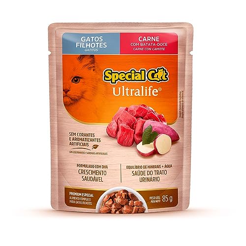 Ração Úmida Special Cat Ultralife para Gatos Filhotes Sabor Carne ao Molho 85g