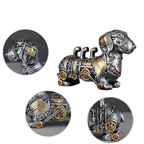 Dovdov Mechanical Punk Dragon Statue, Resin Mechanical Animal Statue, Industrial Design Steampunk Resin Craft Creative Ornaments, Office Living Room Entrance Decoration Desktop Sculpture #TOP5