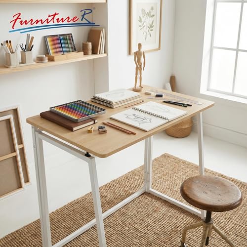 Table de bureau compacte en chêne blanc pour dessiner dans le salon - 7