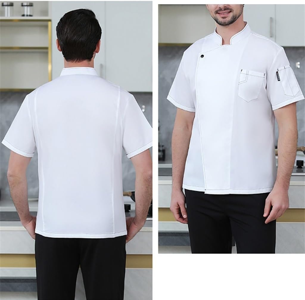 Short Sleeve Unisex Classic Chef Coat Men Women Classic Chef Shirt Cooking Chef Uniform for Restaurant Kitchen