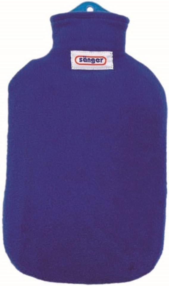 Sanger 2 Litre Hot Water Bottle with Blue Comfortable Removable Fleece Cover by Sanger