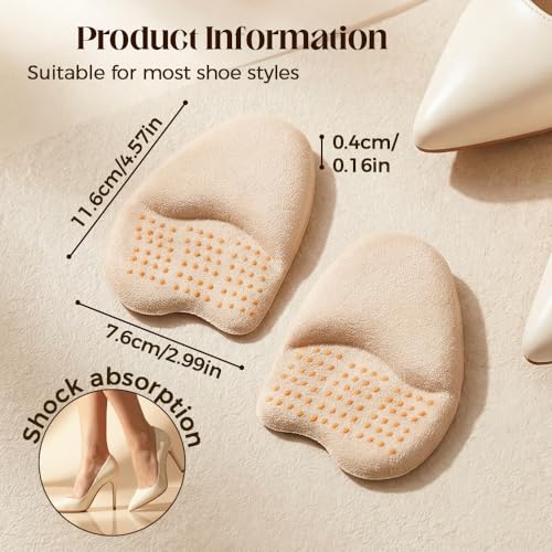 Almohadillas metatarsales para mujer, 3 pares, diseño antideslizante miniatura 6