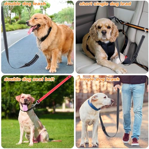 AHQiZFX 2 Stück Doppelte Hundeleine,Verwicklungsfreier Doppel-Hundeleinen-Koppler,Hundeleine für Zwei Hunde,Verstellbare Hundeleinen für Zwei Hunde,Hundelein zum Kleine Hund Welpen Lauftrainin