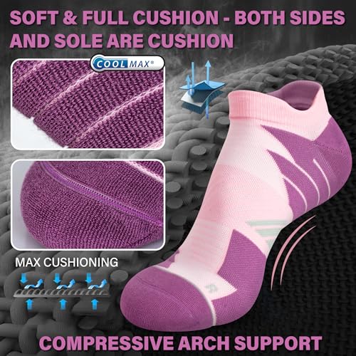 Image of Hylaea No Show Running Athletic Anti-Blister Wicking Coolmax Socks, Seamless Anti-odor