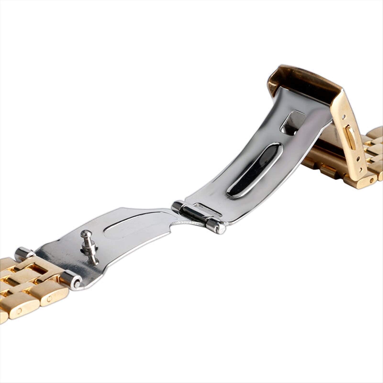 Pasek do zegarka, 16 mm 18 mm 20 mm pasek ze stali nierdzewnej srebrna, złota bransoletka zamienna pasek na nadgarstek Bransoletka (kolor paska: złoty, szerokość paska: 20 mm) (18 mm złoty)