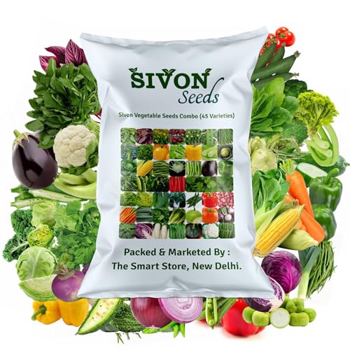 Image of SIVON Vegetable Seeds for Home Garden (45 Variety), Hybrid Vegetable Seeds Combo Pack (1900+ Seeds), Vegetable Seeds For Gardening and Pots