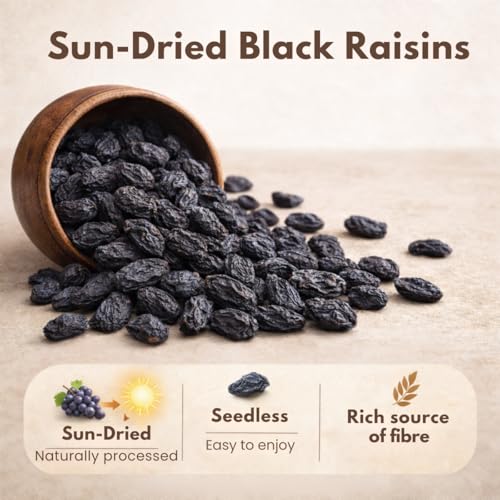 Image of Earthen Story Premium Black Raisins 500g | Naturally Sweet Dried Grapes | Source of Fibre & Natural Antioxidants