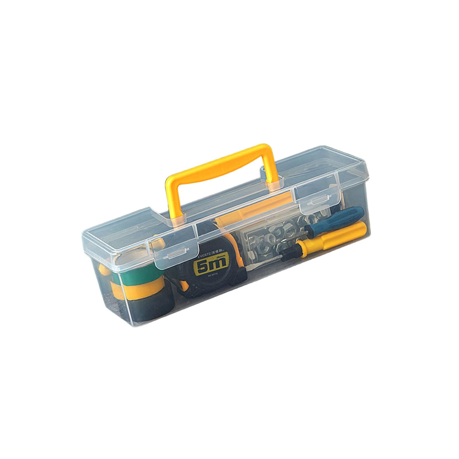LUCKGONI Transparency Tool Organiser Box With Sturdy Handle For Hardware Storage Multipurpose Handheld Toolbox with Lid