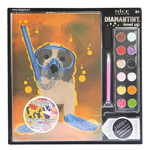 DIAMANTINY Level Up - Pets - Nice Group Creative Art, Diamond Painting Kit, crea el mosaico de Pets Gato Miau