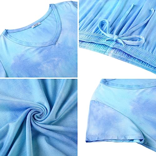 Image of Joyaria Cooling Pajamas Bamboo Viscose Lightweight PJs Set Women Wicking Sleepwear for Night Sweat S-XXL