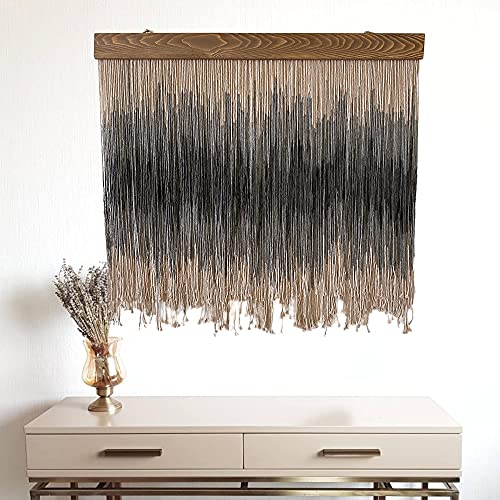 40 L x 35 H Macrame Wall Hanging, Dip Dyed Ombre Tapestry, Boho Room Decor, Living Room Wall Decor, Bedroom Wall Decor Above Bed, Aesthetic Room Decor, Wall Art, Boho Wall Decor, Wall Tapestry