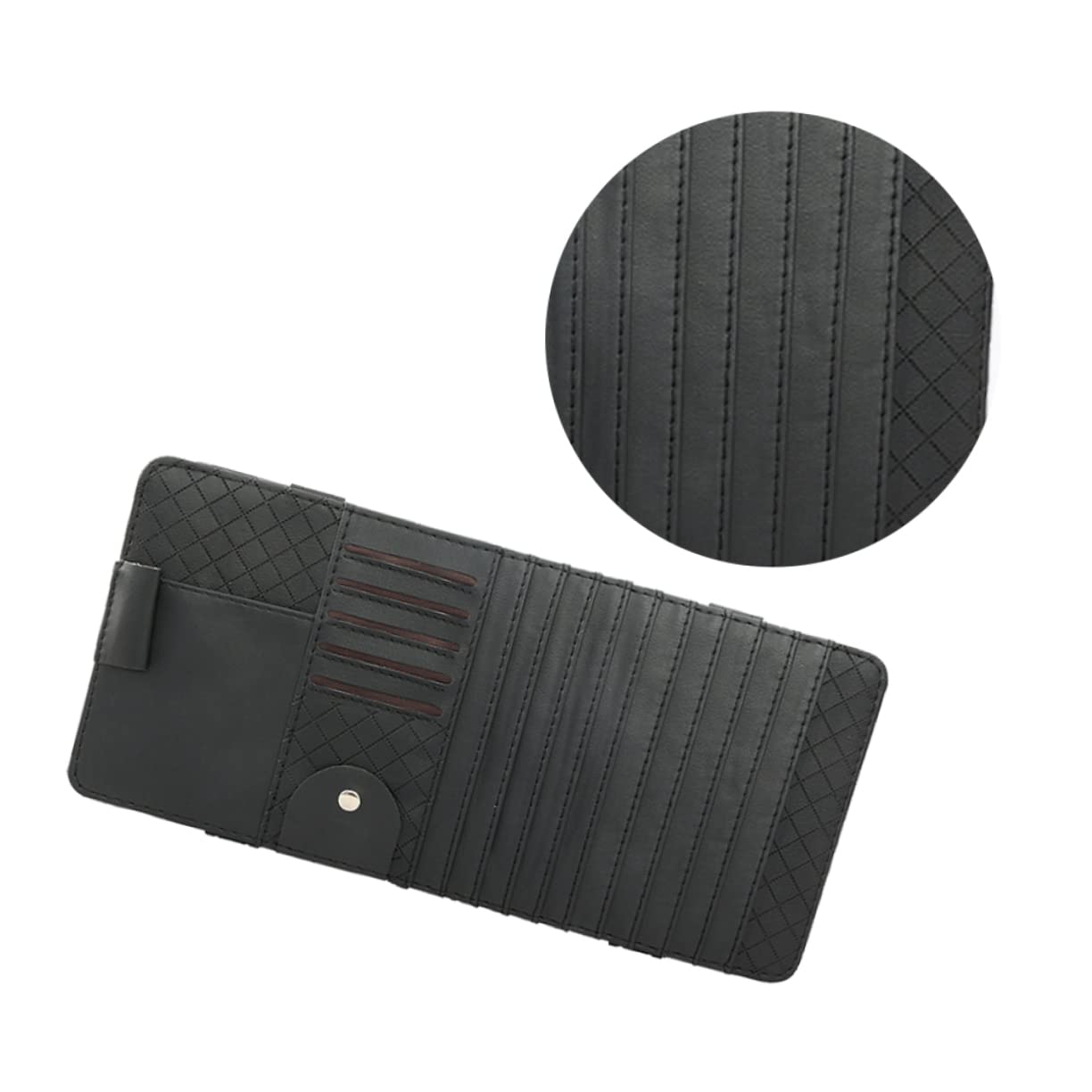 ibasenice 2 Stücke Sonnenblende Lagerung Organizer Fahrzeug Lagerung Tasche Stift Slot Leder Organizer