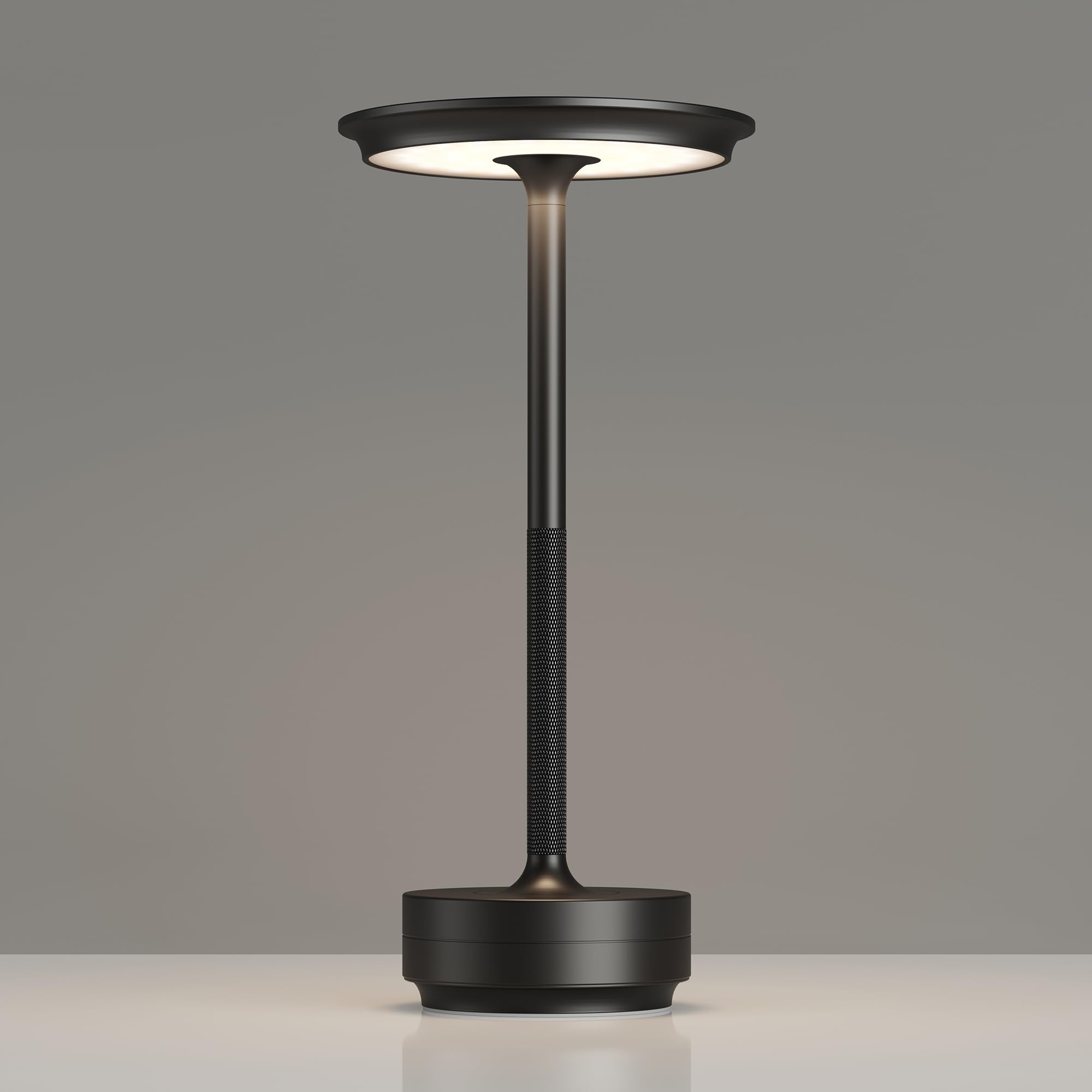 TBBGA 1 Pack Rechargeable Table Lamps Cordless, 5000mAh Outdoor Table Light | 3 Color Stepless Dimming Portable LED Table Lamp with Memory Function, for Home/Dinner/Patio/Restaurant.(Black)