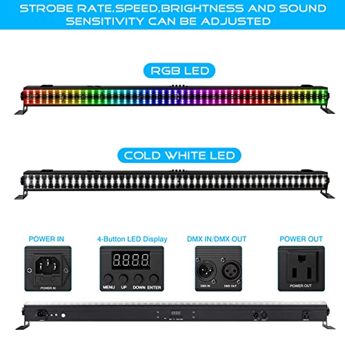 Led Wash Light Bar For Party - Oppsk 100W 288Leds Rgbw Dmx Light Bar With Chasing Function Strobe Effect Pixel Light Bar Uplights For Wedding Church Nightclubs Dj Events Stage Lighting #TOP3