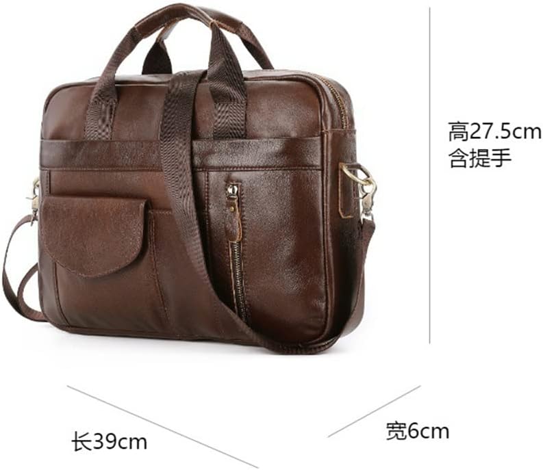 Leather Briefcase Business Men's Baotou Layer Leather Laptop Bag Men's -shoulder Cross-body Large Bag