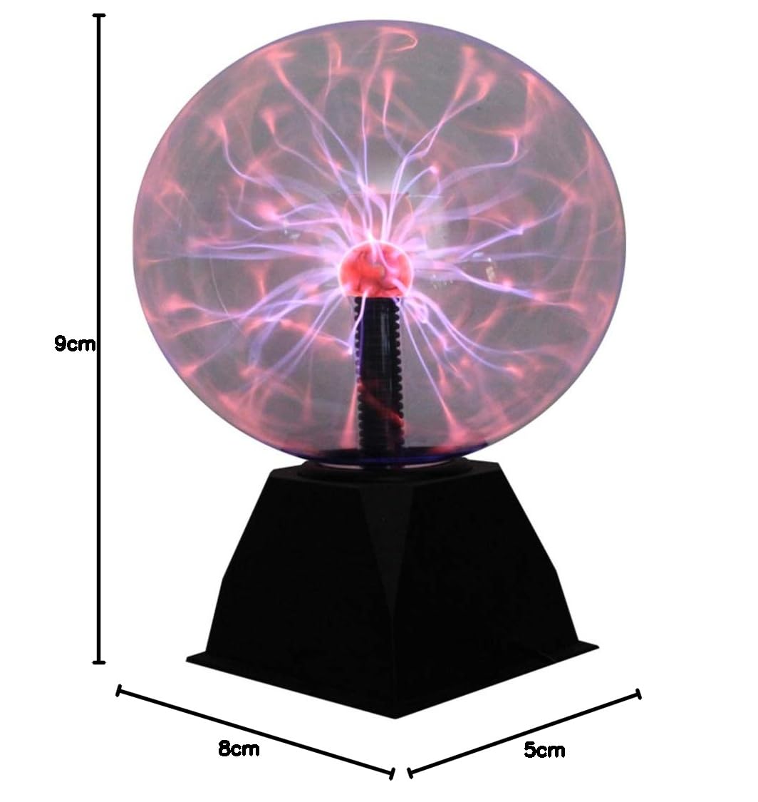 Sfera al plasma divertente sfera scienza globo da tavolo incandescente lampada glitter illuminazione 12,7 cm, 5 pollici
