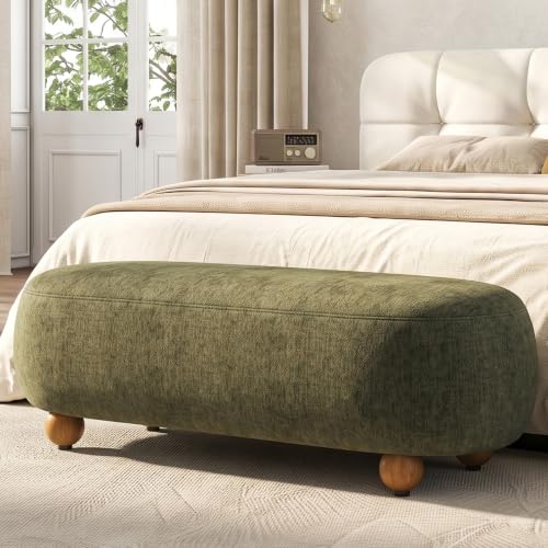 Hyfirm 54" Green Chenille End of Bed Bench - image 1