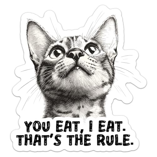 Nutrition Rule Egyptian Mau Cat Funny Sticker - Waterproof Vinyl Decal for Car Bumper