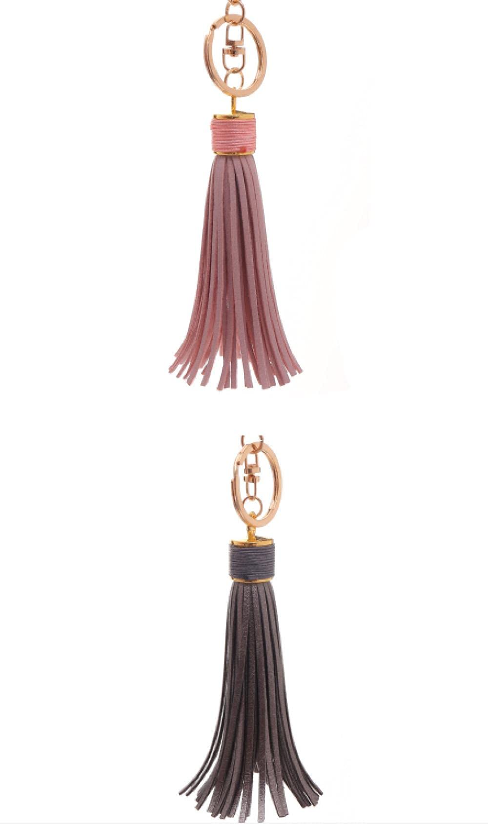 BATLAM Llavero Llavero Accesorios Llaveros Moda Borla Flecos Llavero de Cuero Monedero Bolso Hebilla Bolso Colgante Coche Llavero Mujer Joyería (Fushcia)