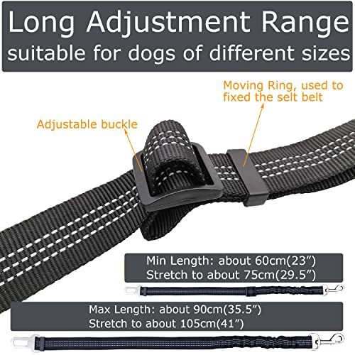 Yiaizhuo 2 Dog Seatbelt Seat Belt Car Harness Leash Travel Accessories Bungee Anti Shock Pet Cat Adjustable Lead Clip Safety Seats Belts Black #TOP2