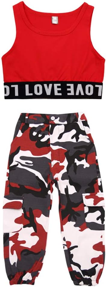 Voleseni Girls Children Modern Jazz Hip-Hop Dancewear Kids Dance Paty Camouflage Costumes