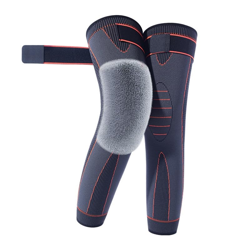 Anti Slip Knee Protection Warmth for Men Women in Winter Thickened Fleece Leg Guard Long Sleeves