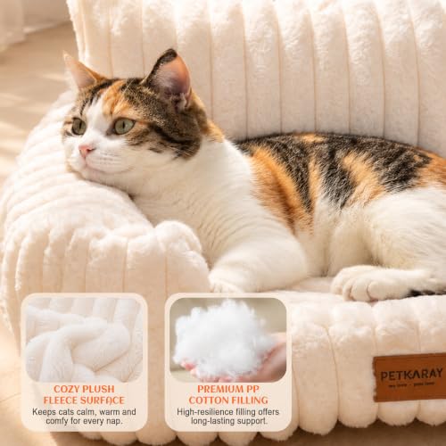 PETKARAY Cat Couch Bed, 24'' Soft Sofa for Indoor Cats, Machine Washable - Image 4