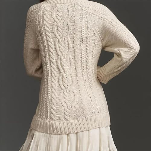 Women Crewneck Cable Knit Sweater Mini Dress, Substantial/Substantian Sweater Mini Dress, Twofer Knit Sweaters Women3